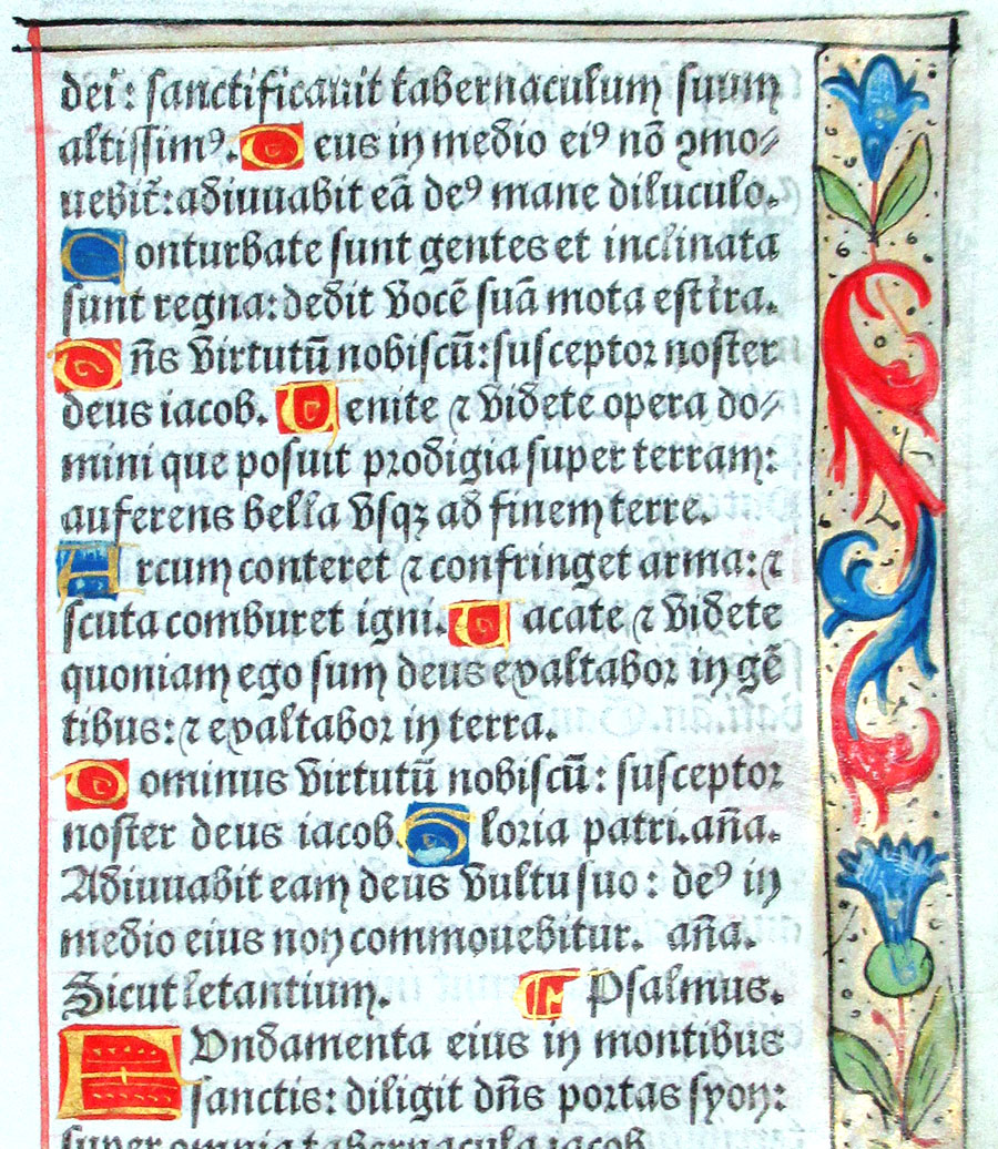 c 1532 Book of Hours leaf - Psalms - Elaborate borders