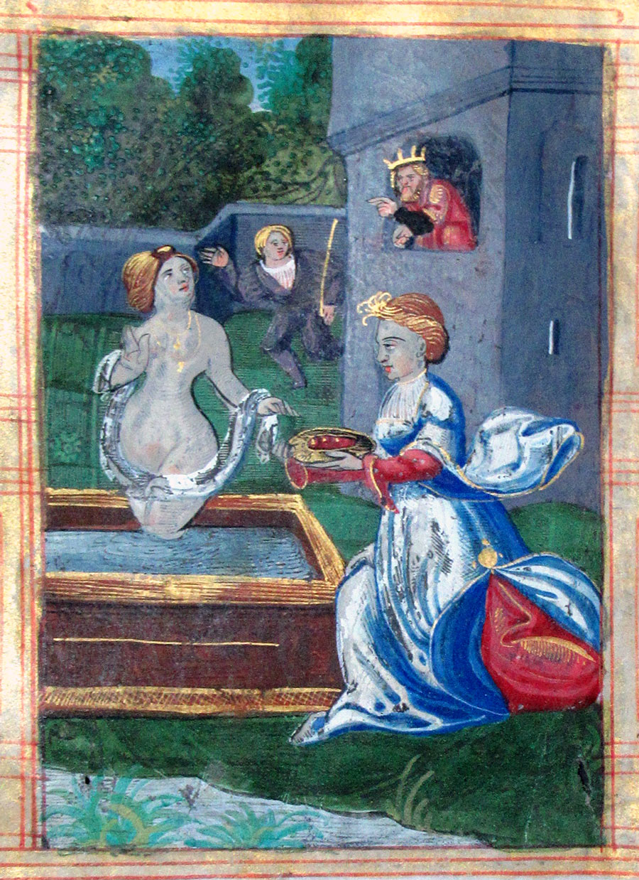 c 1532 Book of Hours Leaf - David and Bathsheba