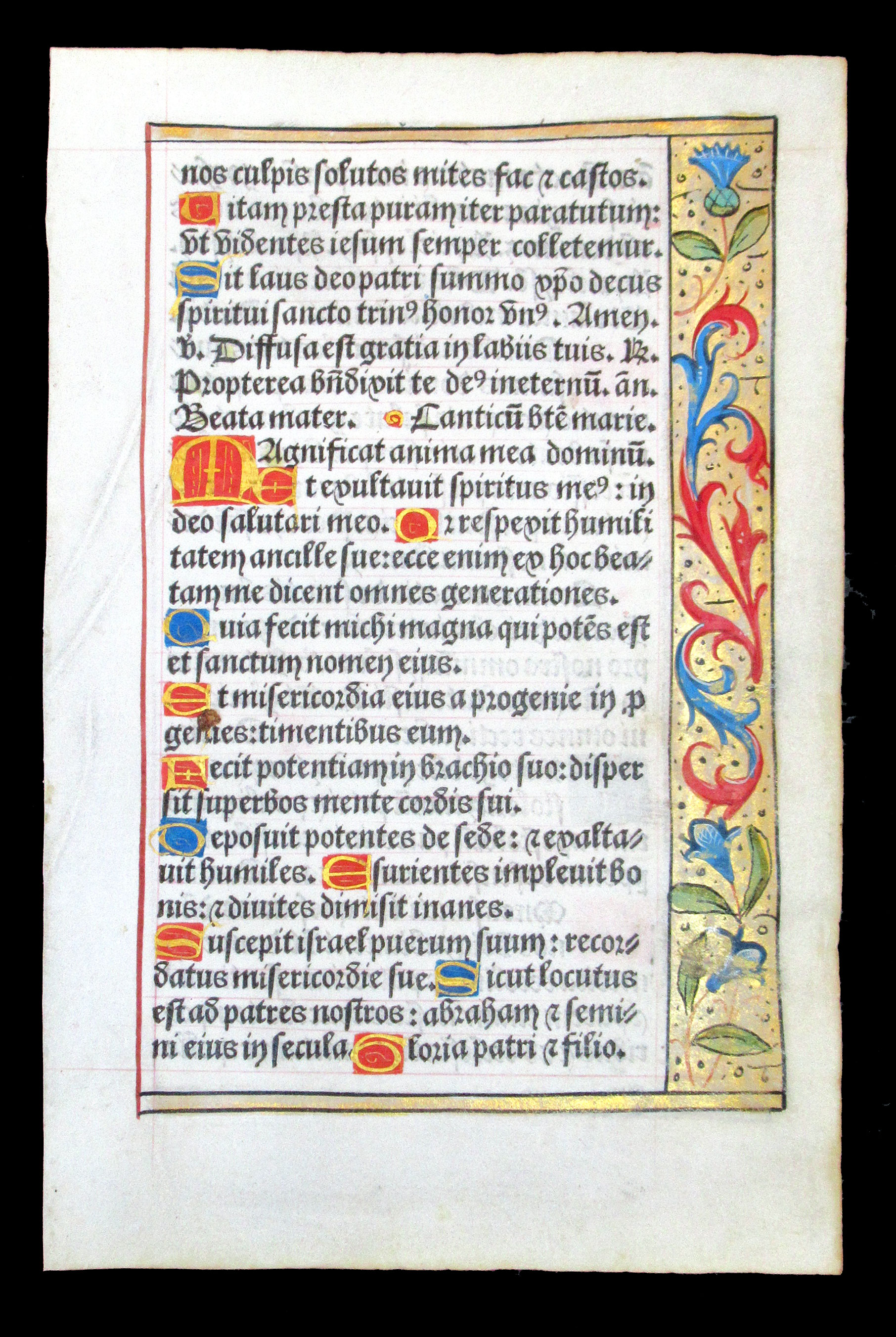 c 1532 Book of Hours Leaf - The Magnificat - Luke