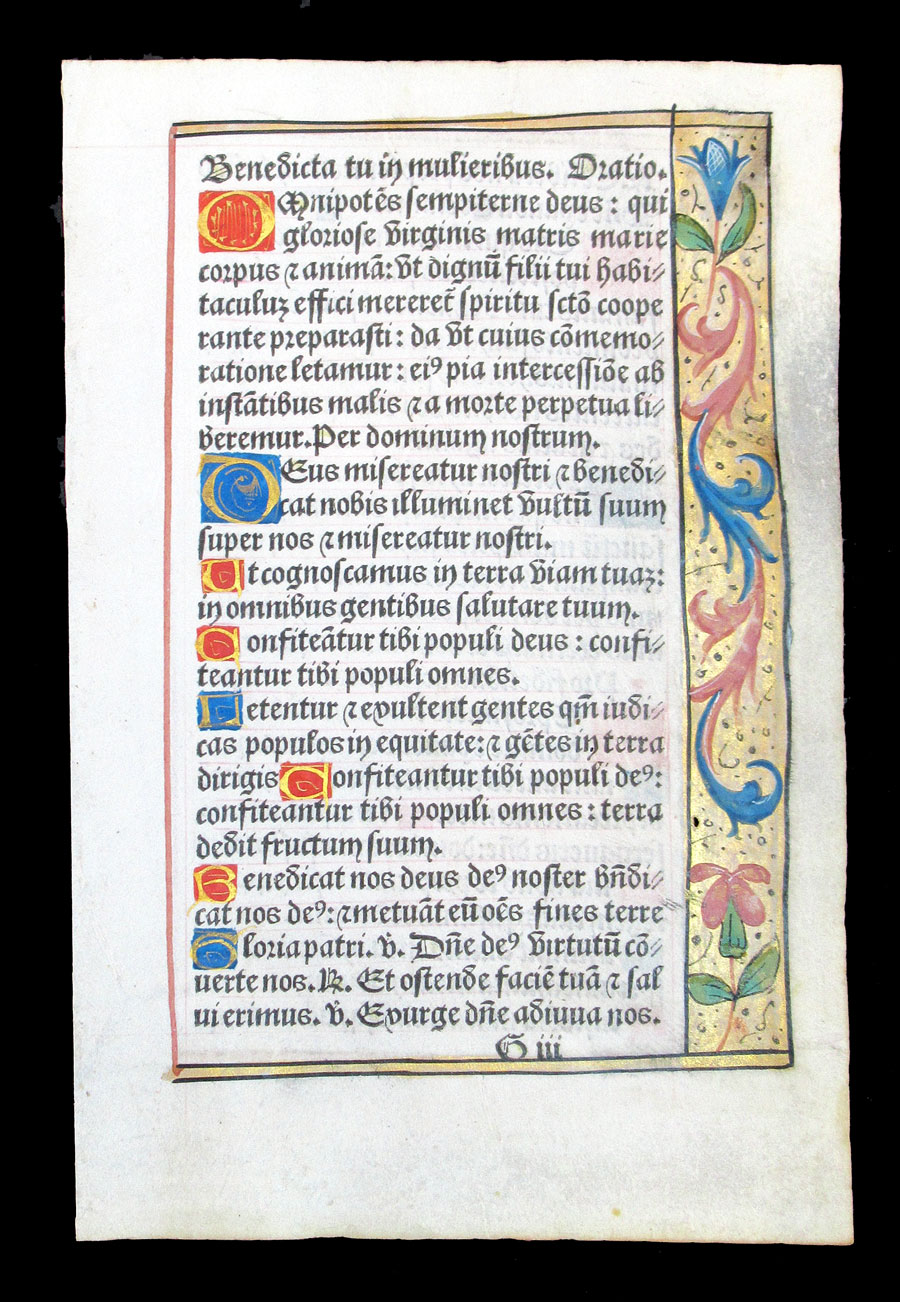 c 1532 Book of Hours Leaf  