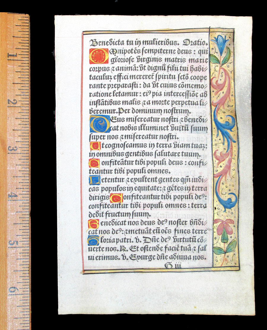 c 1532 Book of Hours Leaf  