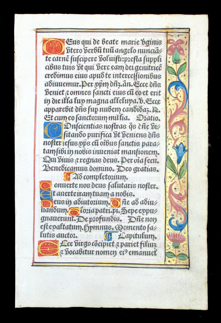 c 1532 Book of Hours Leaf - Isaiah - Luke - 