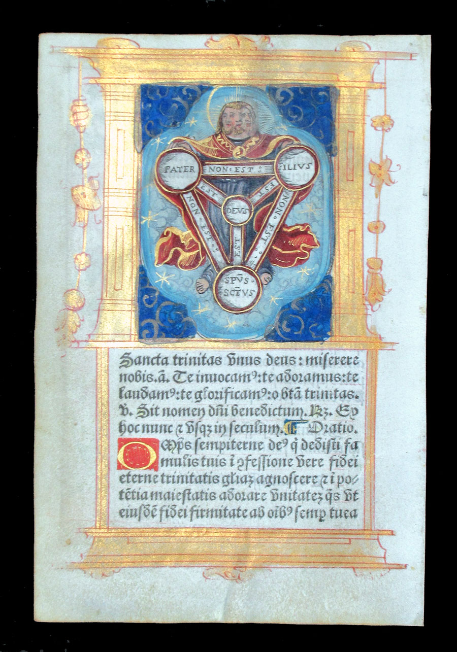 c 1532 Book of Hours Leaf - The Holy Trinity