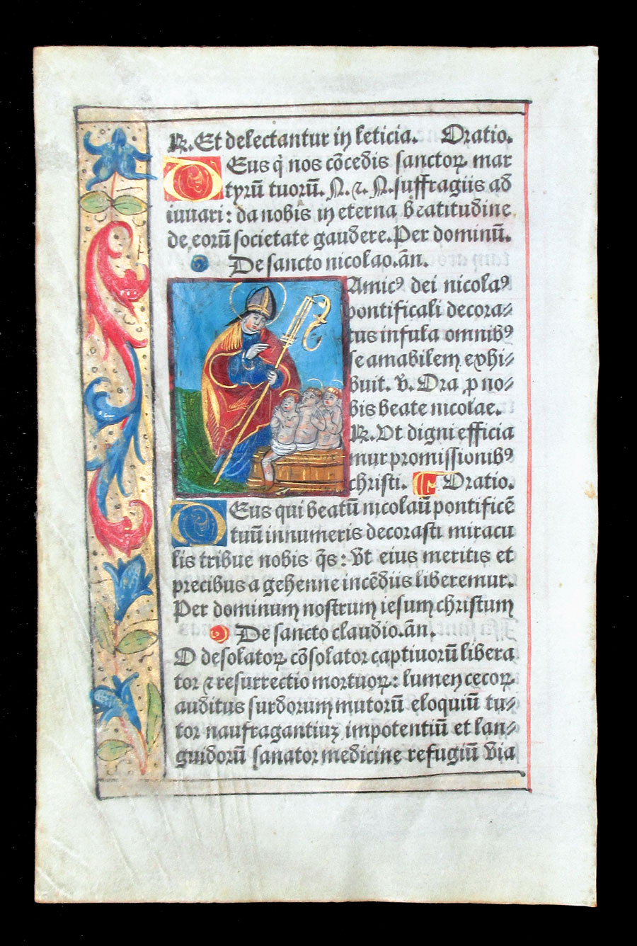 c 1532 Book of Hours Leaf - Saint Nicholas