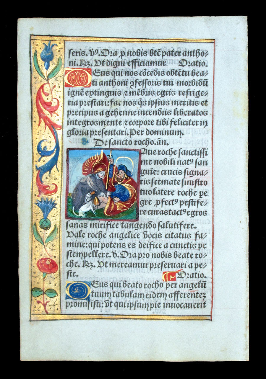 c 1532 Book of Hours Leaf - Saint Roch