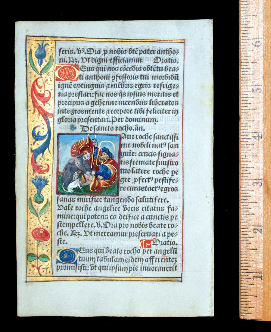 c 1532 Book of Hours Leaf - Saint Roch
