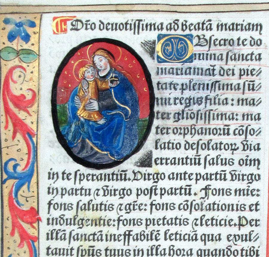 c 1532 Book of Hours Leaf - Madonna & Child