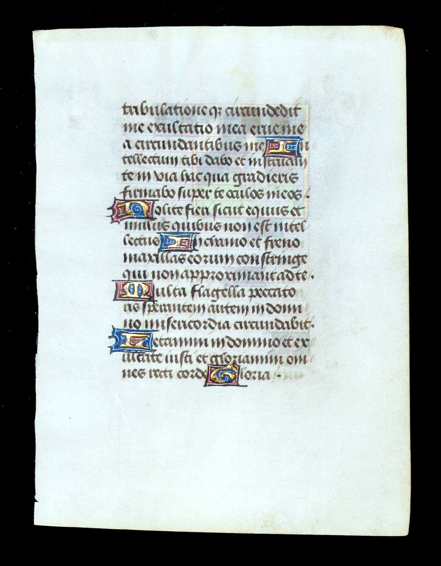 c 1460 Book of Hours Leaf - David in Prayer, Flanders