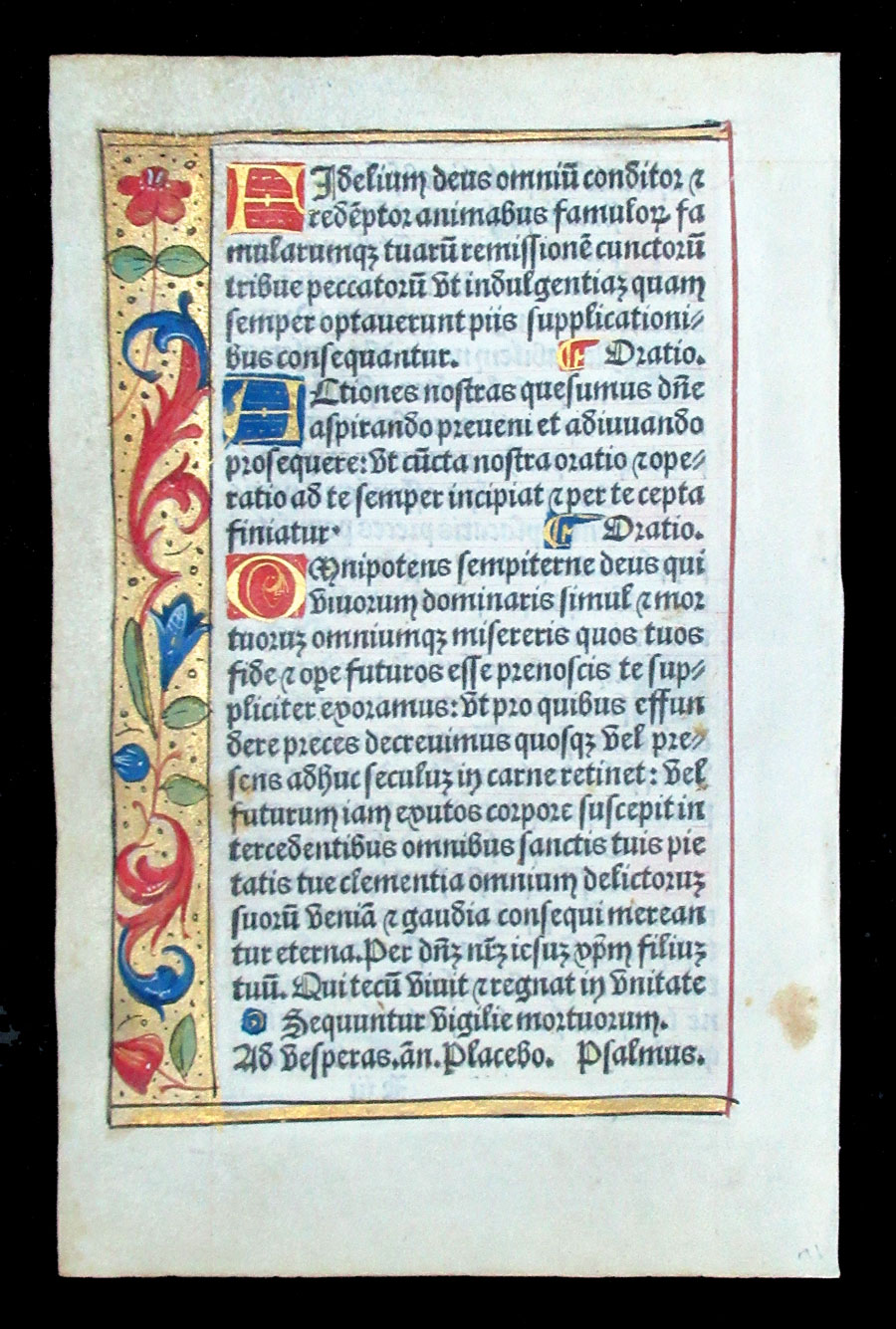 c 1532 Book of Hours Leaf - Litany of the Saints