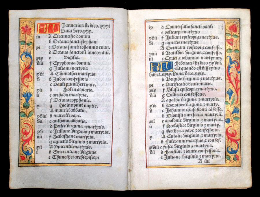 c 1532 Book of Hours Leaves - Complete Calendar