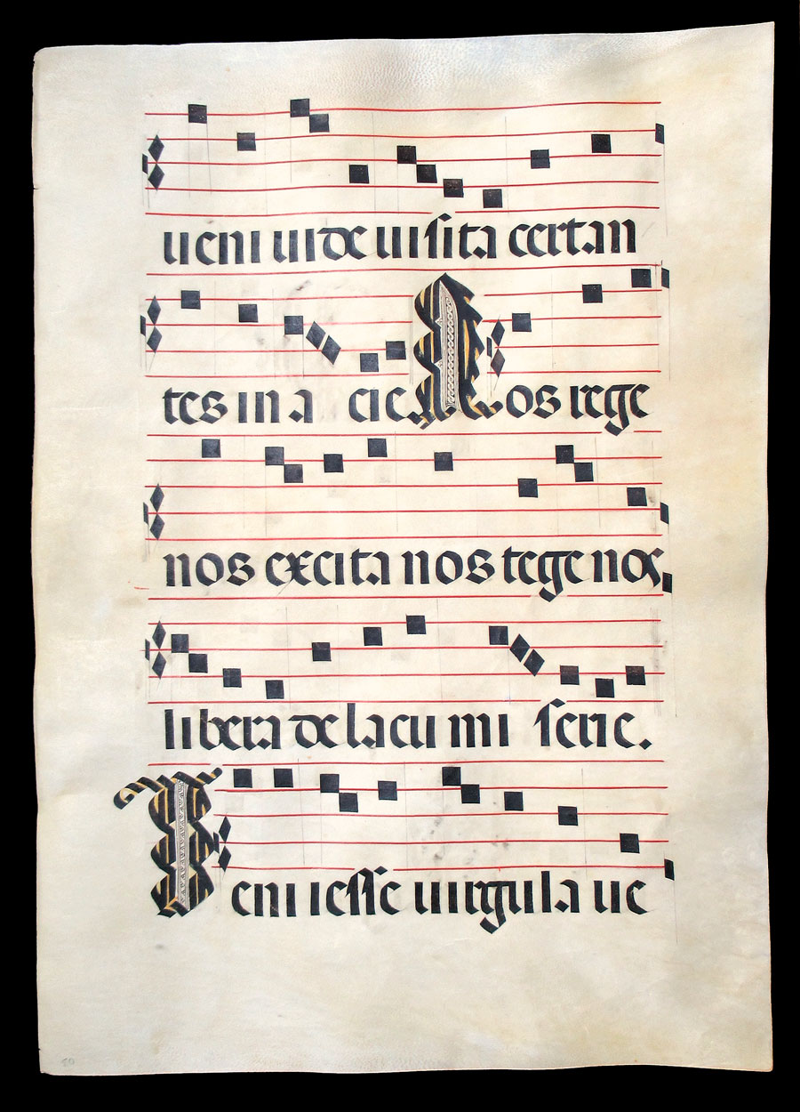c 1475-1500 Gregorian Chant, Spain, Intricate knot-work initials