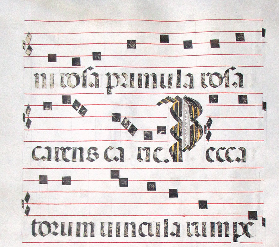 c 1475-1500 Gregorian Chant, Spain, Intricate knot-work initials