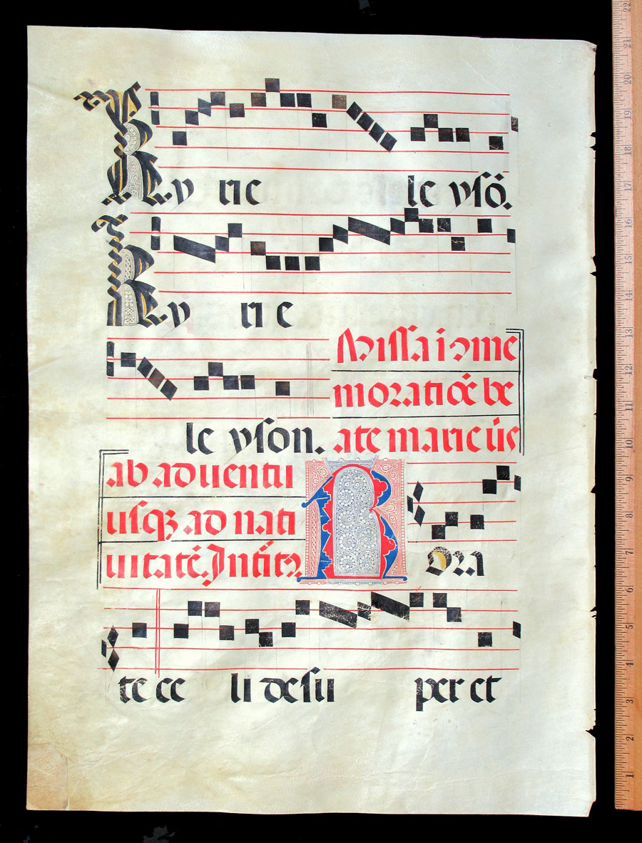 c 1475-1500 Gregorian Chant - Puzzle initial - Kyrie
