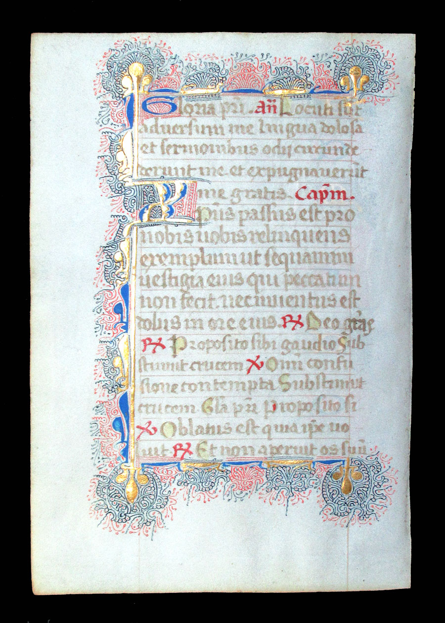 c 1460 Book of Hours Leaf - Psalms, I Peter
