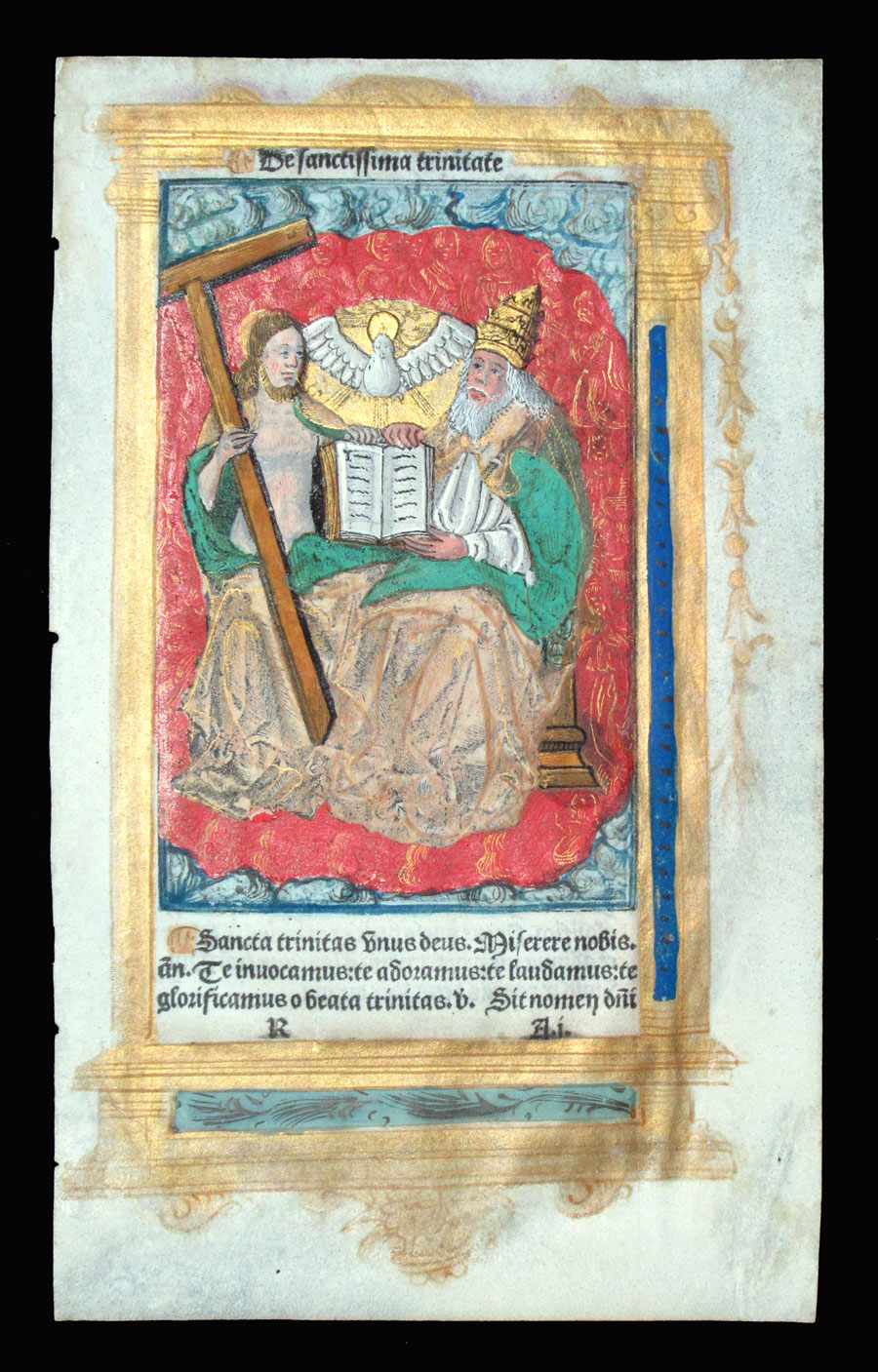 c 1505 Book of Hours Leaf - The Holy Trinity