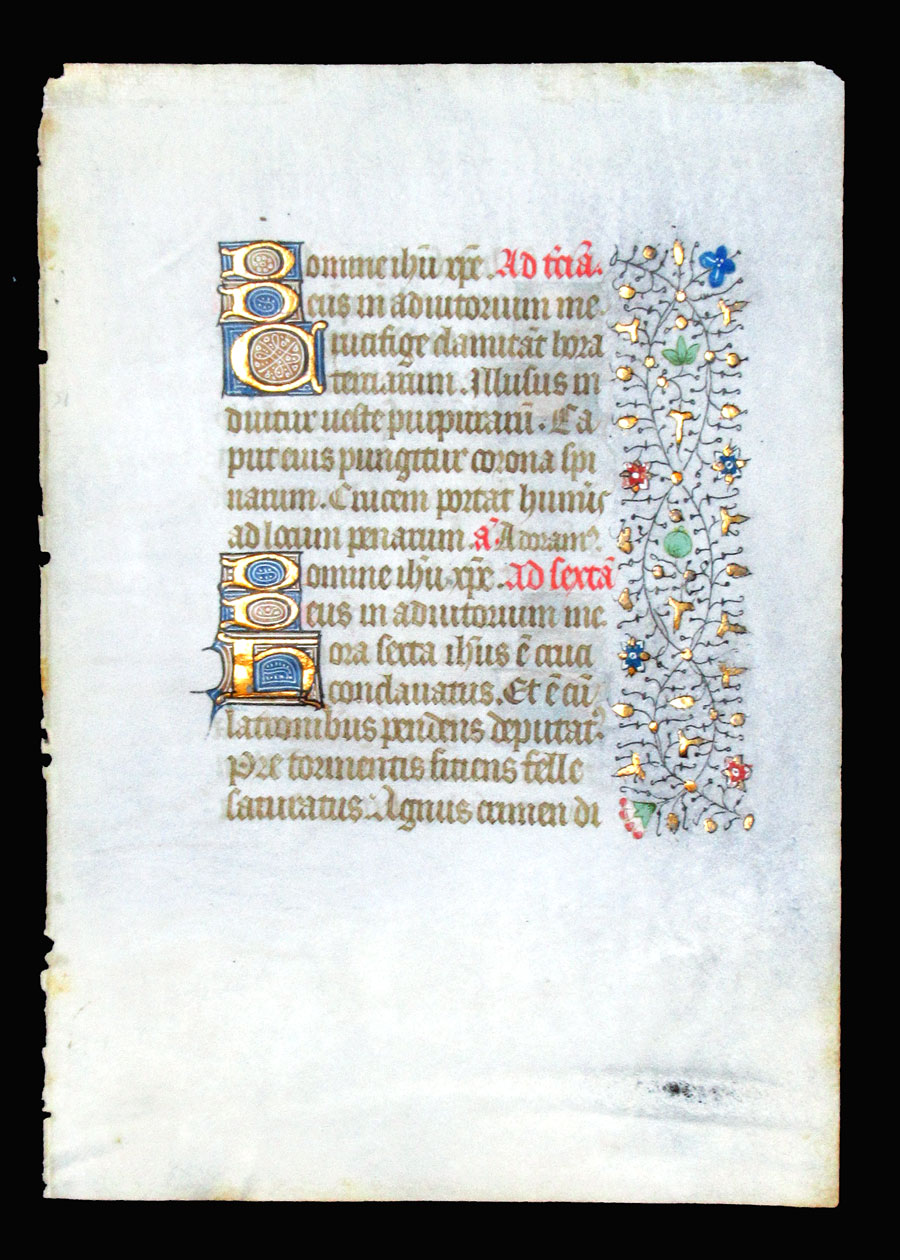 c 1440-50 Book of Hours Leaf - Hours of the Holy Cross