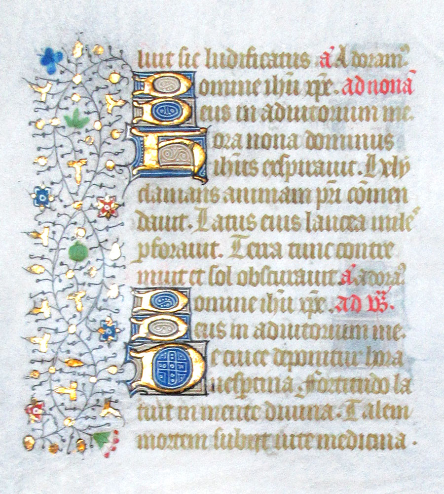 c 1440-50 Book of Hours Leaf - Hours of the Holy Cross