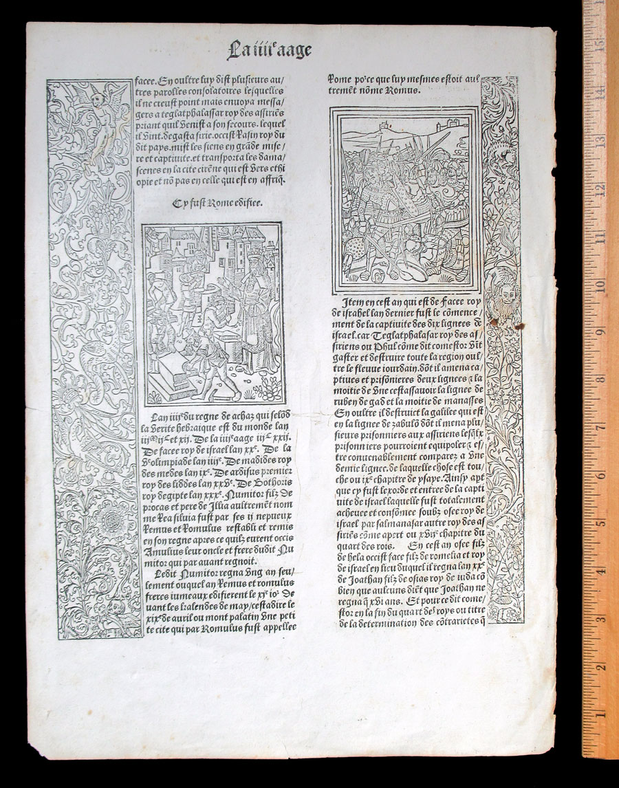 1488 Incunabula Leaf - Mer Des Histoires - 4 Woodcuts