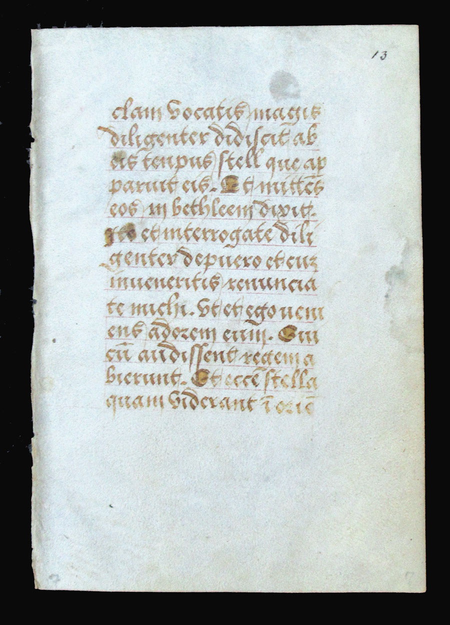 c 1500 Book of Hours Leaf - 3rd Gospel Lesson - Matthew