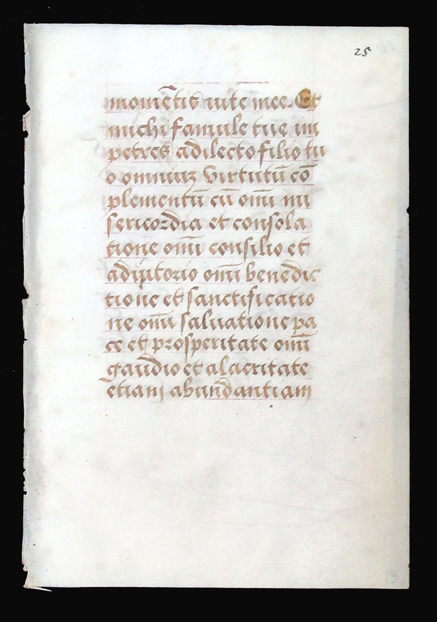 c 1500 Book of Hours Leaf - Obsecro Te