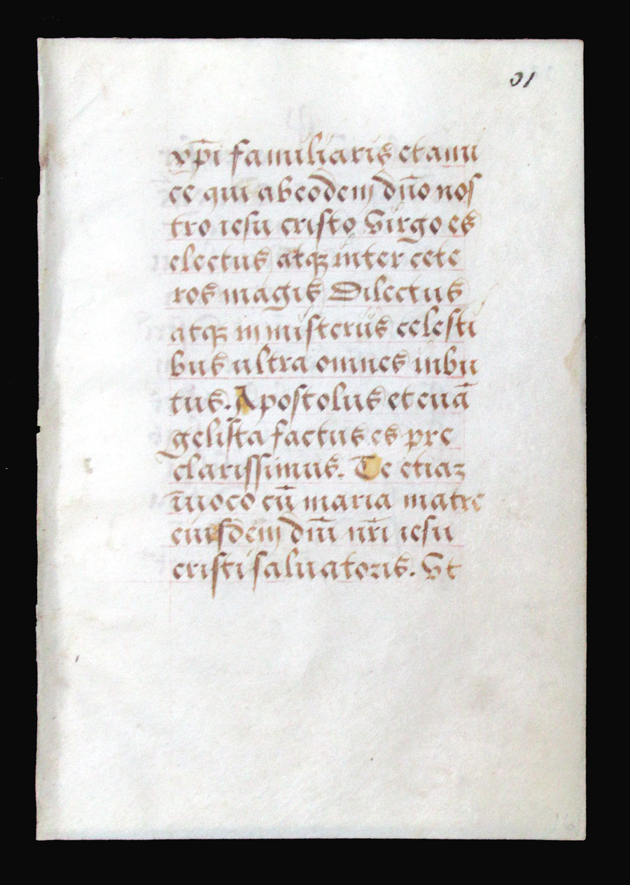 c 1500 Book of Hours Leaf - O Intemerata