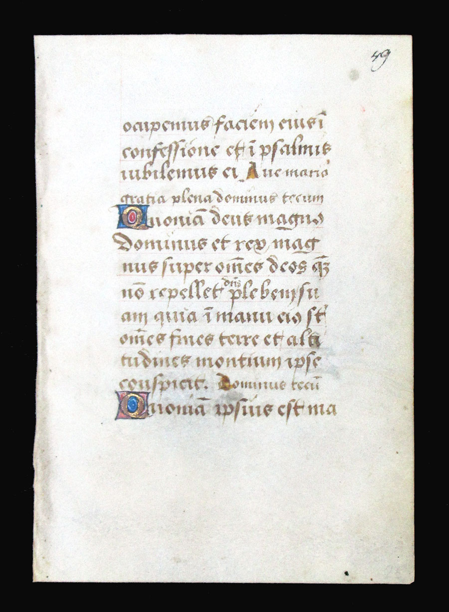 c 1500 Book of Hours Leaf - Psalms