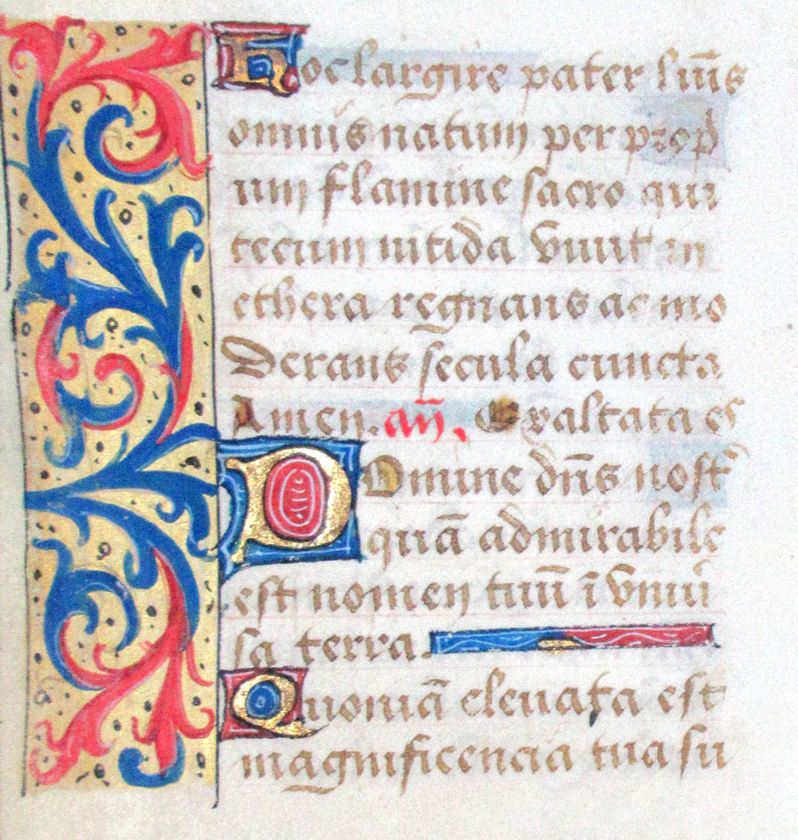 c 1500 Book of Hours Leaf - Elegant illuminated border