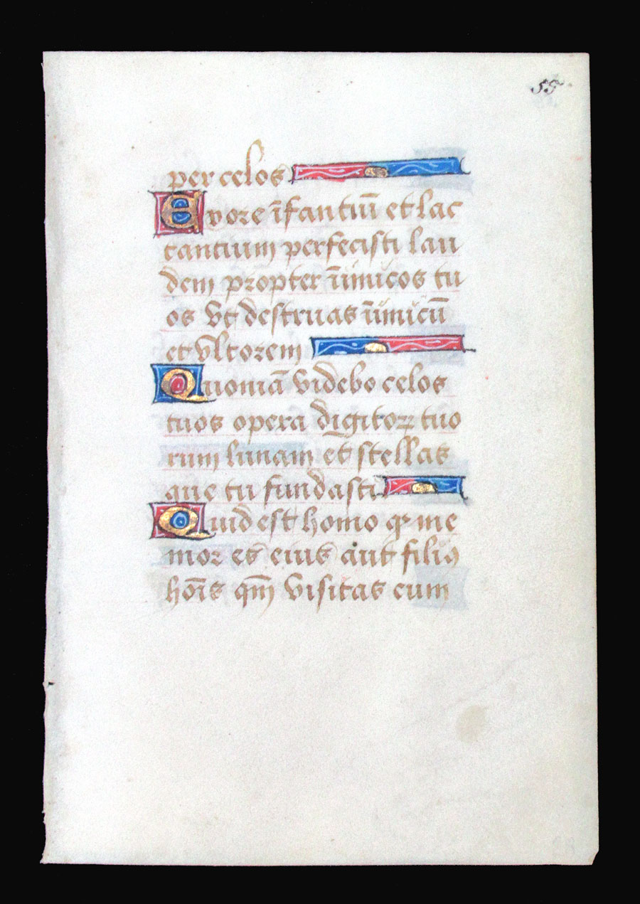 c 1500 Book of Hours Leaf - Psalms 
