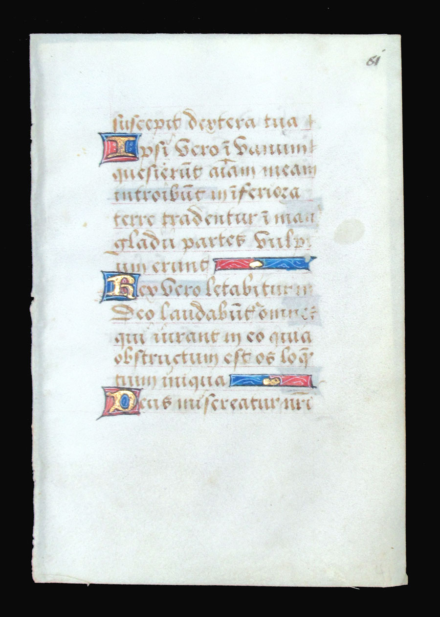 c 1500 Book of Hours Leaf  