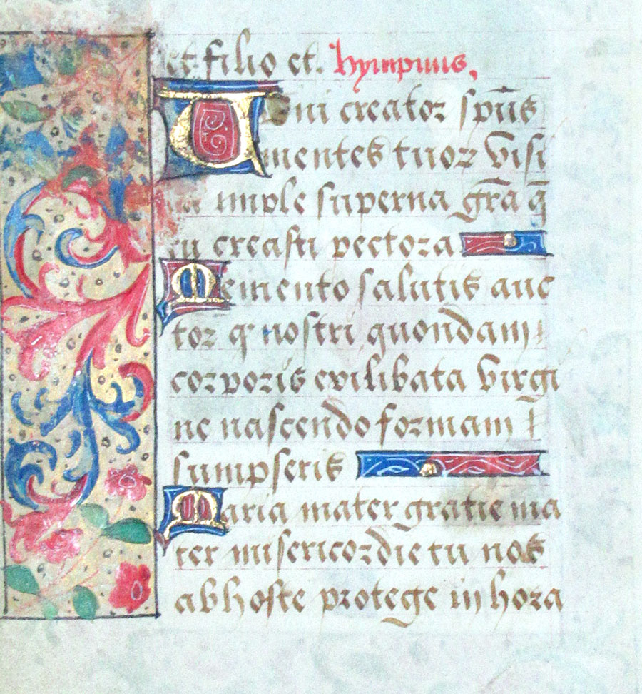 c 1500 Book of Hours Leaf - Presentation in the Temple