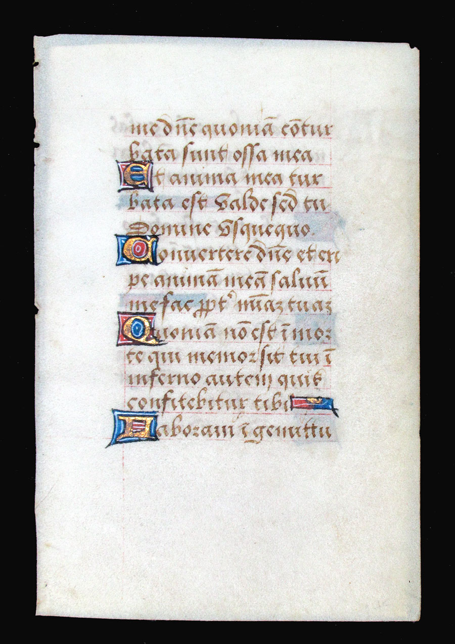 c 1500 Book of Hours Leaf - Psalm