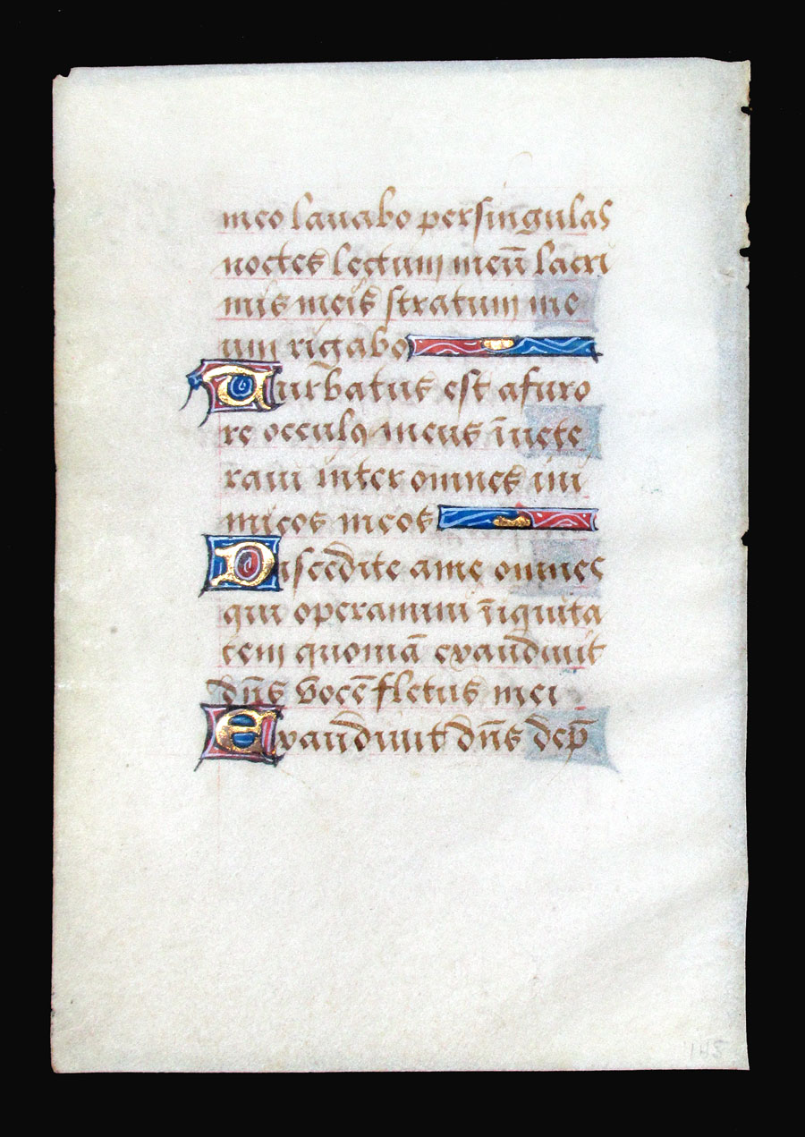 c 1500 Book of Hours Leaf - Psalm