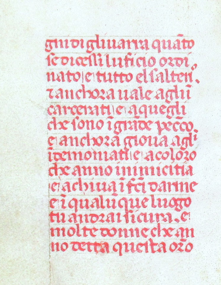 c 1440 Book of Hours Leaves - Continuous Bifolium - Italian text