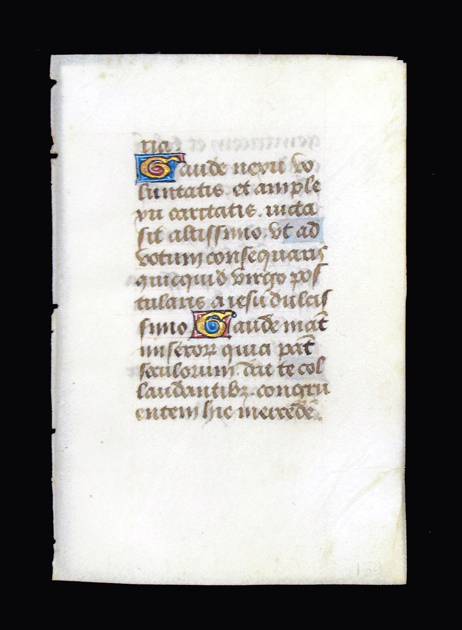 c 1500 Book of Hours Leaf - Seven Celestial Joys of the BVM