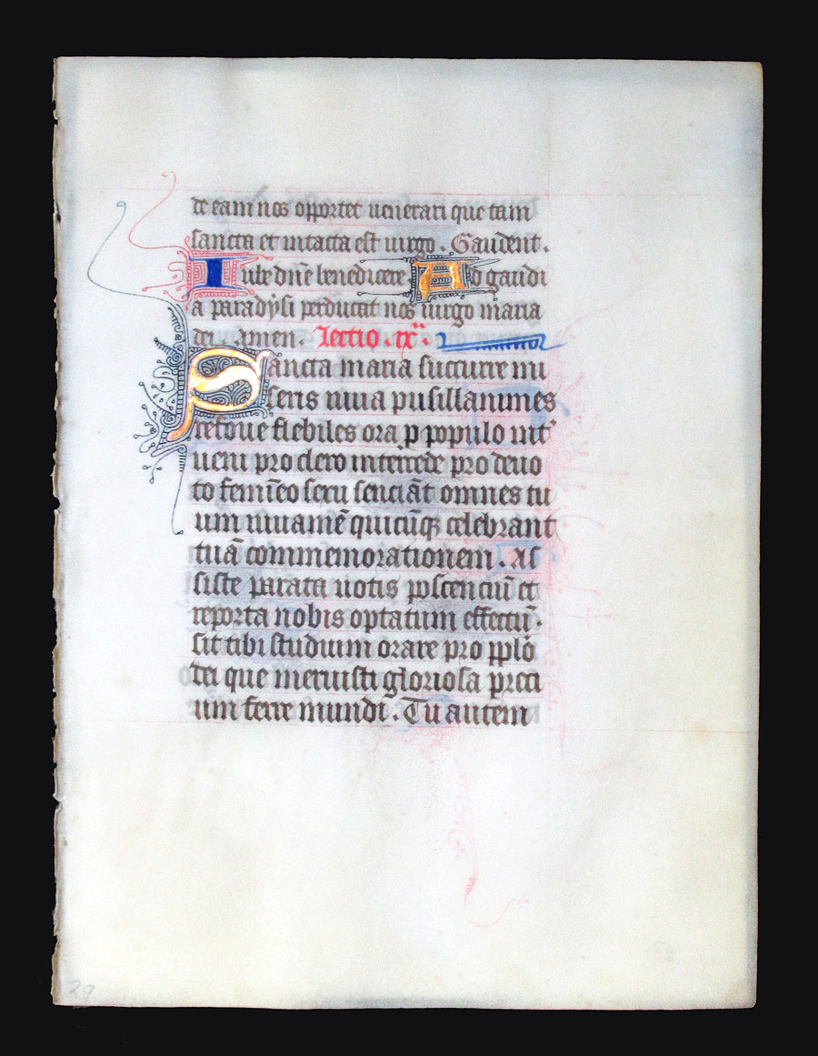 c 1425-50 Book of Hours Leaf - Te Deum - Hymn of Thanksgiving