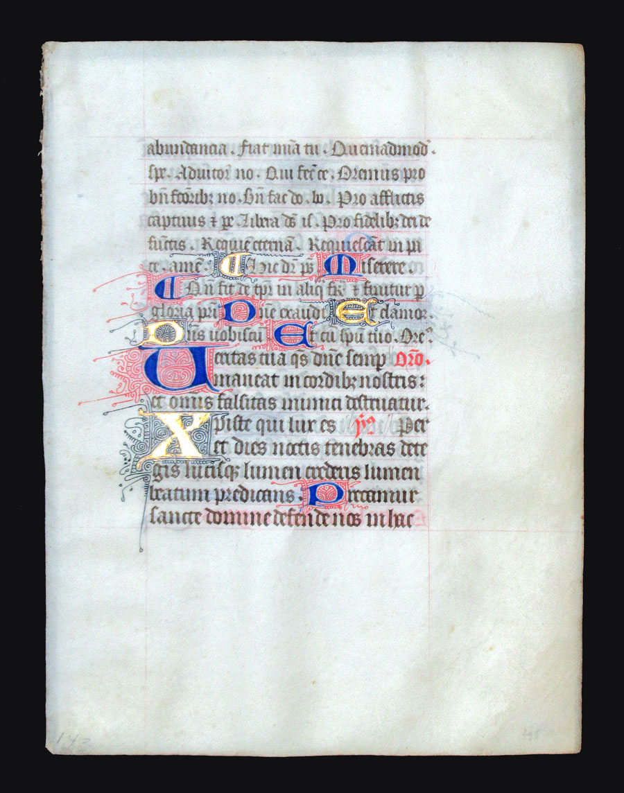 c 1425-50 Book of Hours Leaf - Hymn Christe qui lux es