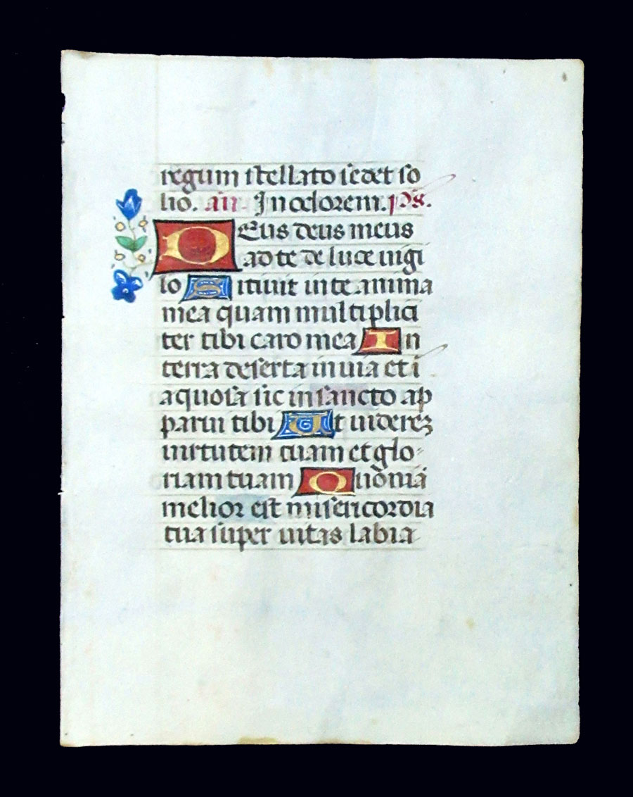 c 1475 Book of Hours Leaf - Psalms
