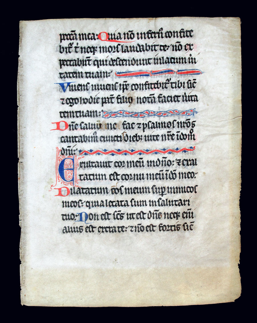 c 1210-20 Psalter Leaf - England - Isaiah & I Samuel
