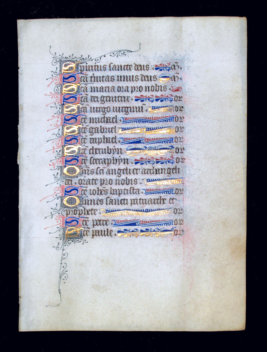 c 1425-50 Book of Hours Leaf - Litany of the Saints