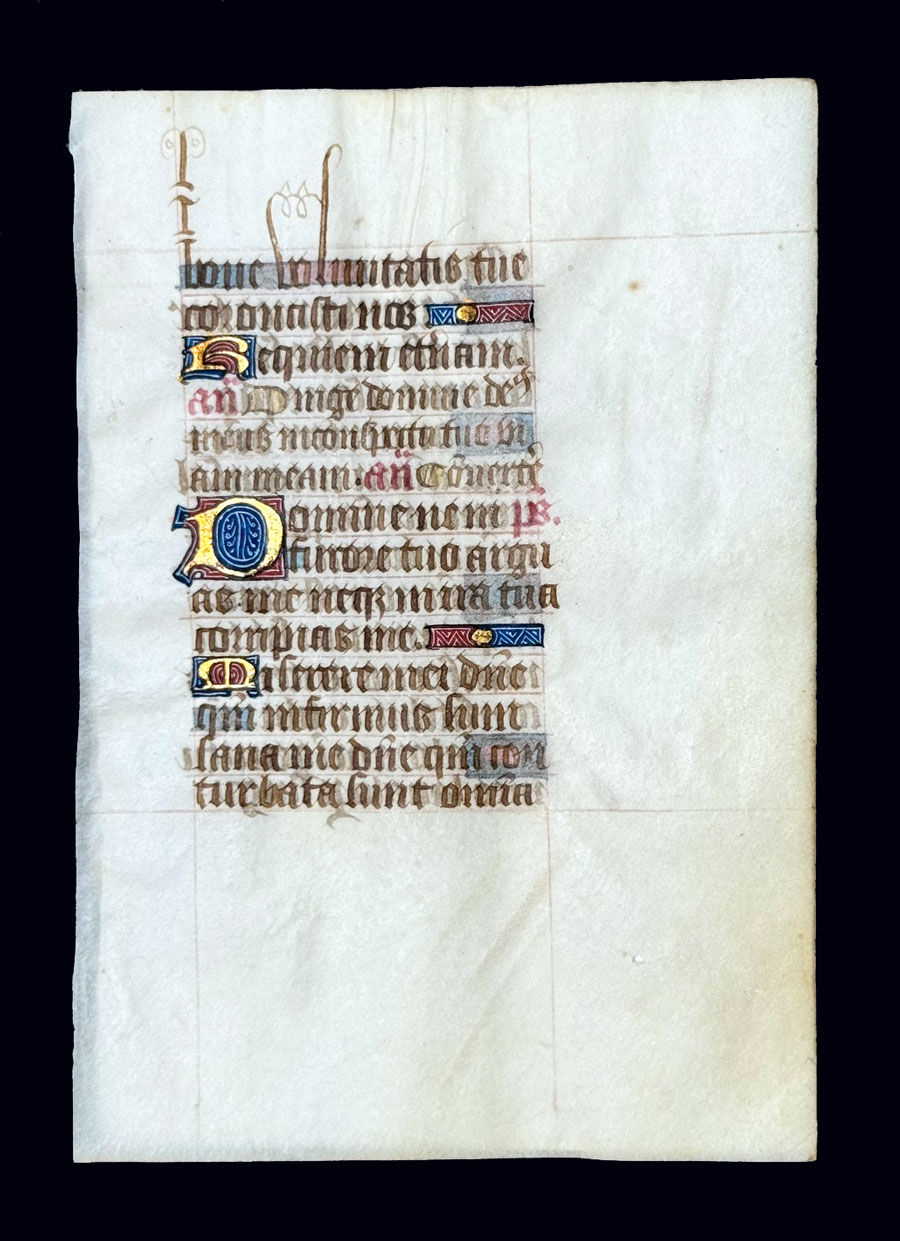 c 1450 Book of Hours Leaf - Psalms