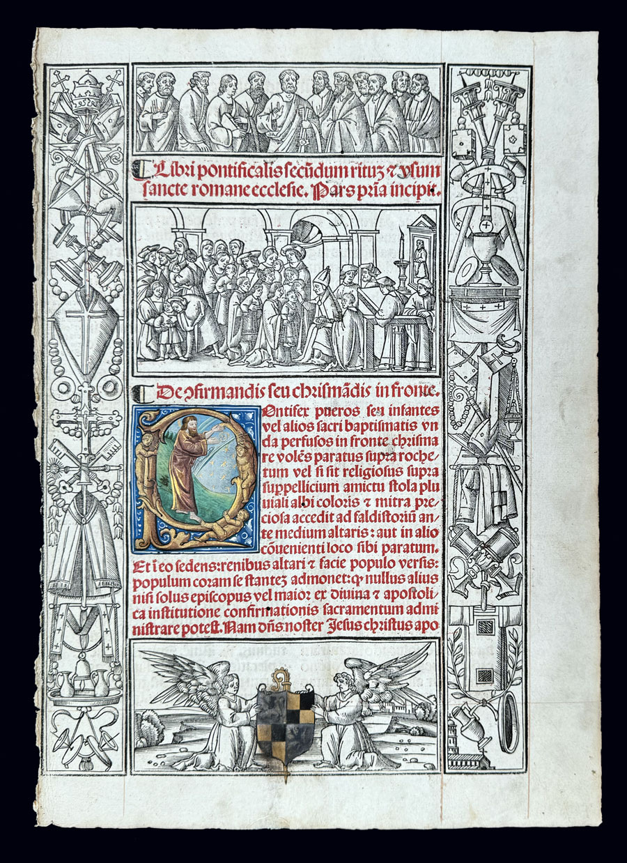 c 1503 Pontifical Leaf - God Creating the Heavens and Earth