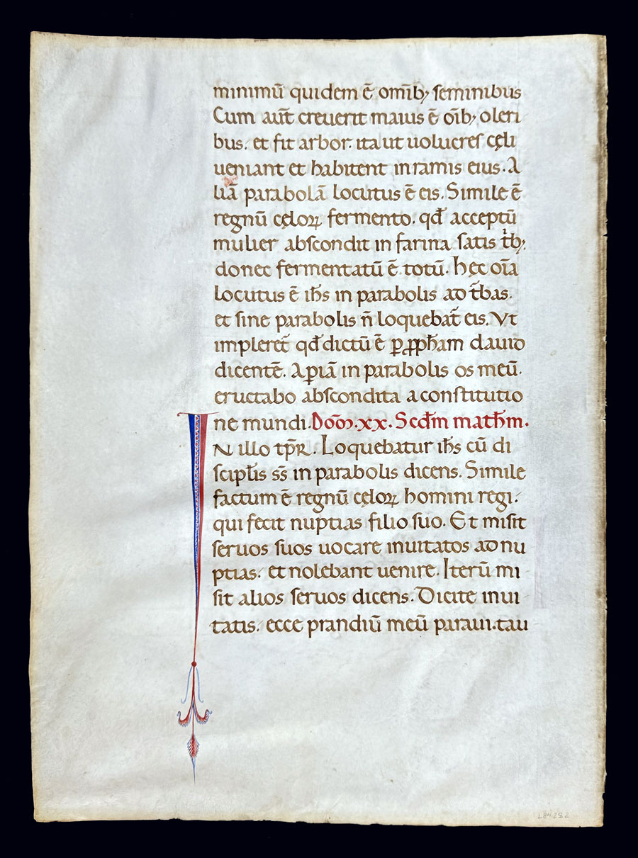 c 1150  Lectionary Leaf - Matthew - ex Otto Ege