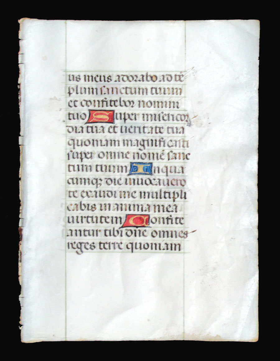 c 1475 Book of Hours Leaf - Psalms - Flanders