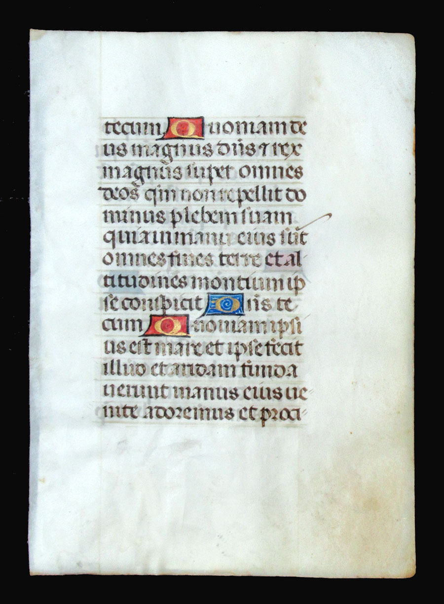 c 1475 Book of Hours Leaf - Flanders - Psalms