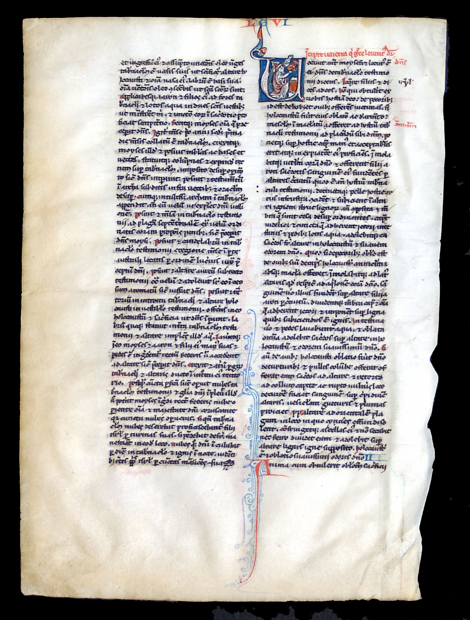 c 1250-75 Bible Leaf - Exodus & Leviticus - Miniature