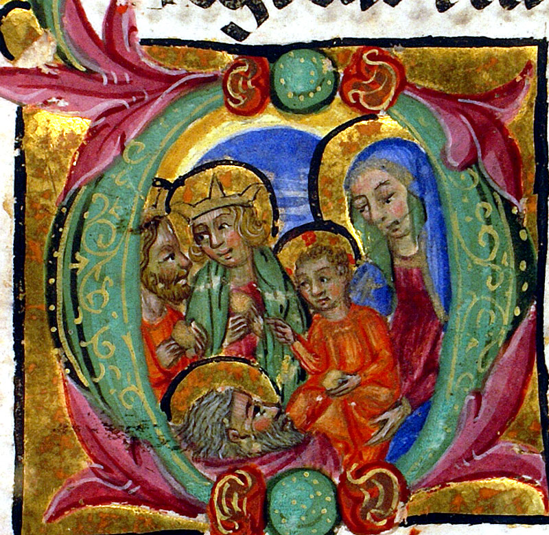c 1460 Missal Leaf - Sano di Pietro - Adoration of Magi