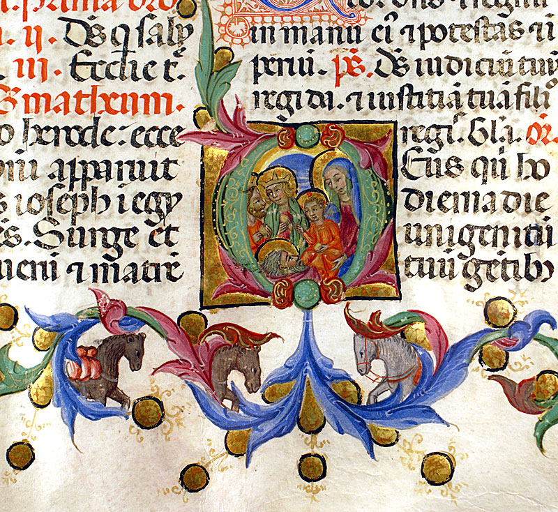 c 1460 Missal Leaf - Sano di Pietro - Adoration of Magi