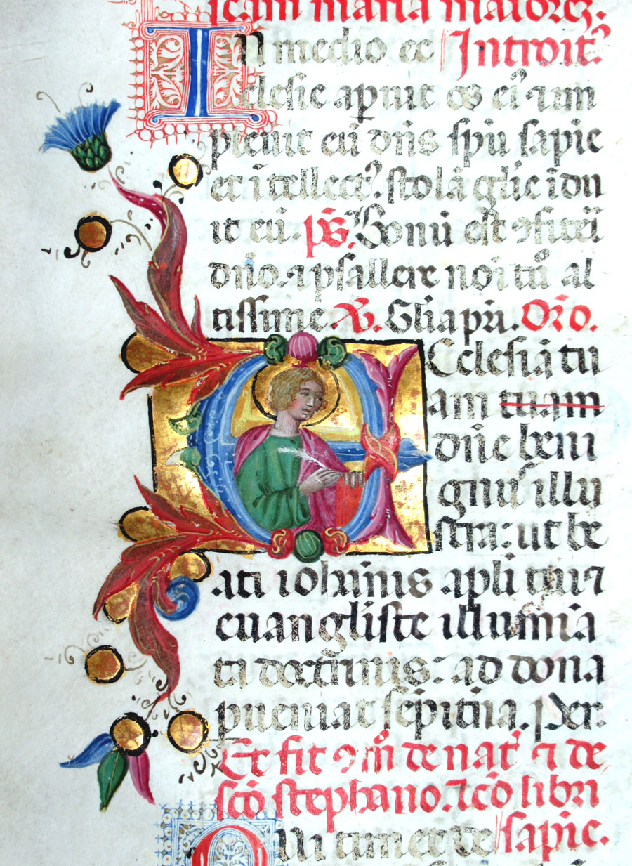 c 1460 Missal Leaf - Attributed to Sano Di Pietro - St John