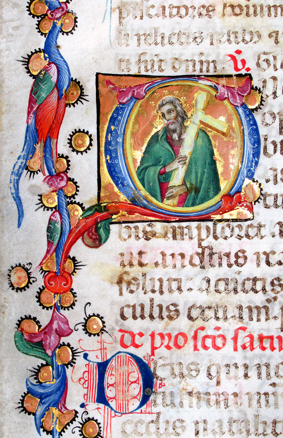 c 1460 Missal Leaf - Attributed to Sano Di Pietro - St Andrew
