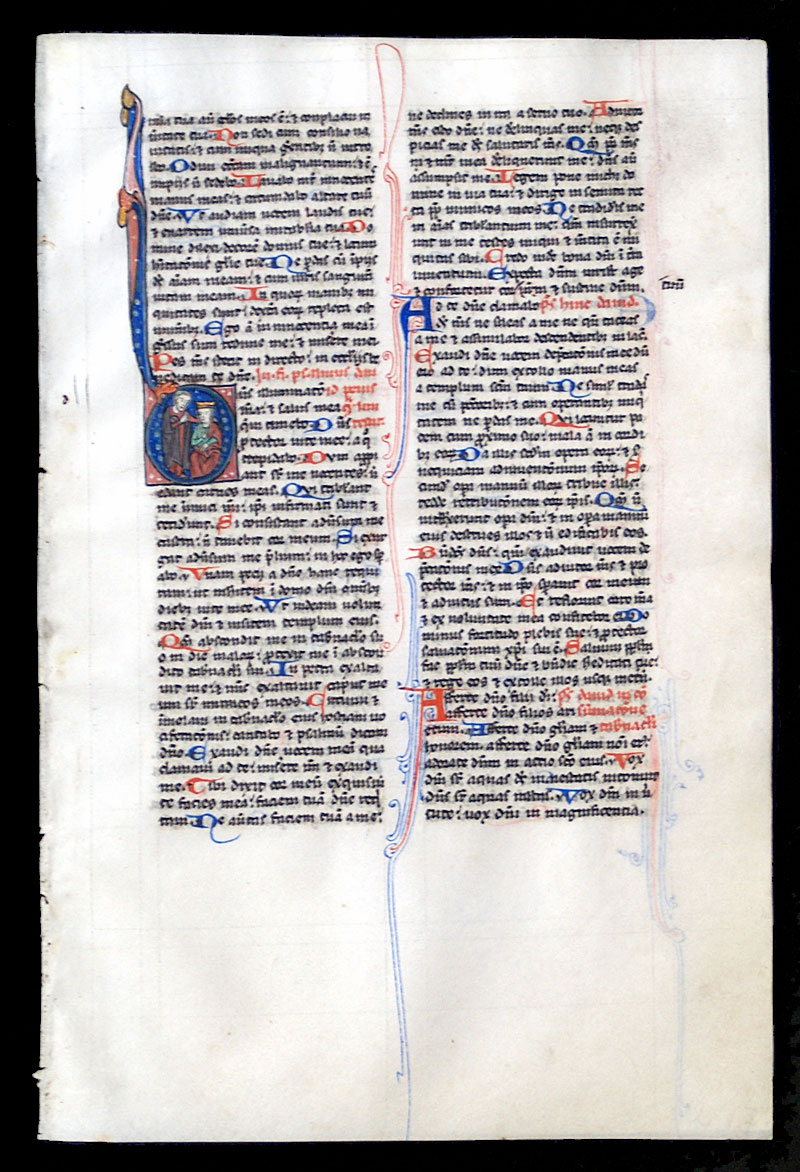 Bible Leaf, c 1240-50 - Miniature of David & Nathan